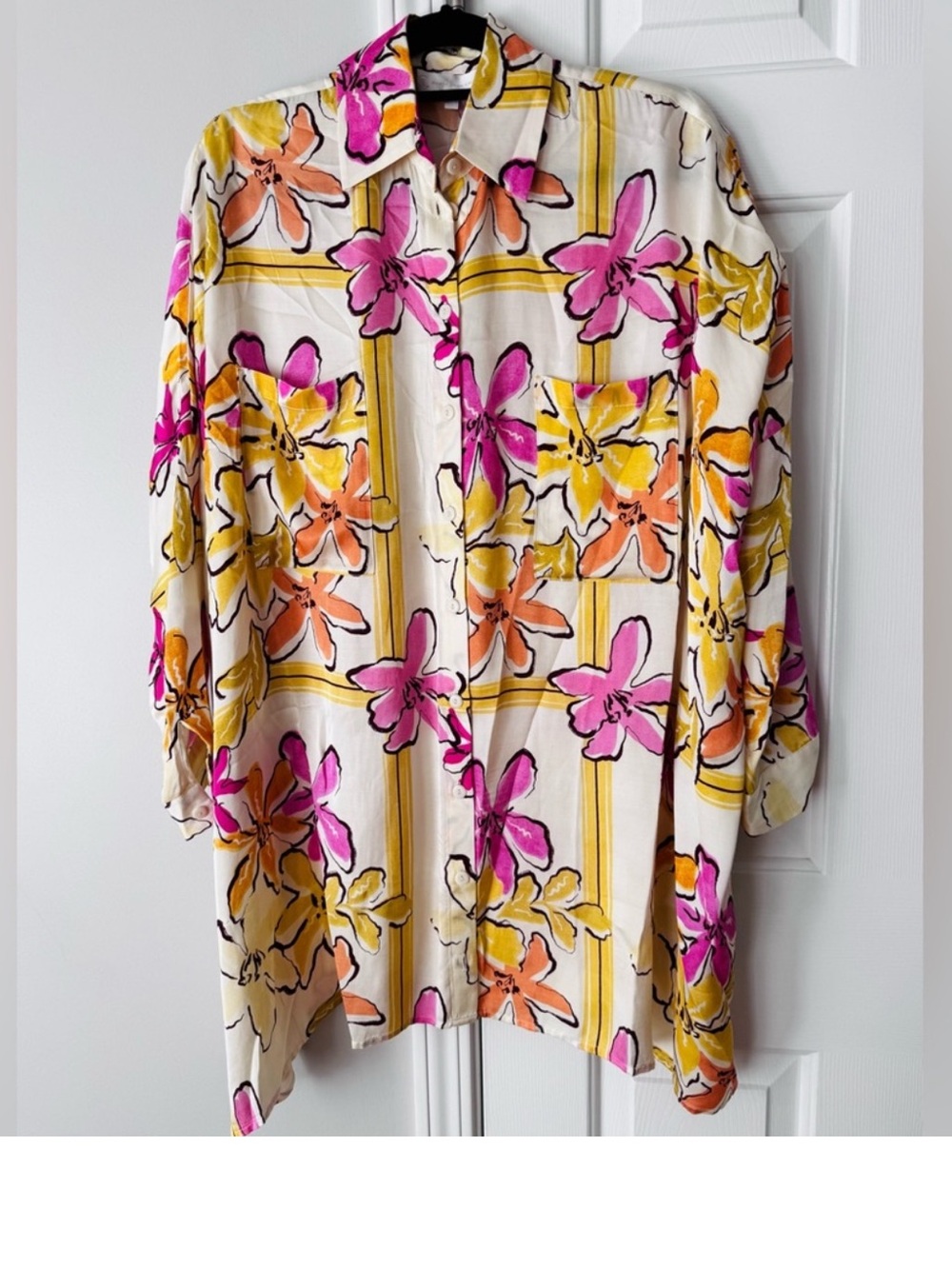 NWT Anthropology Corey Lynn Calter Long-Sleeve Printed Mini Shirt Dress - Picture 5 of 6